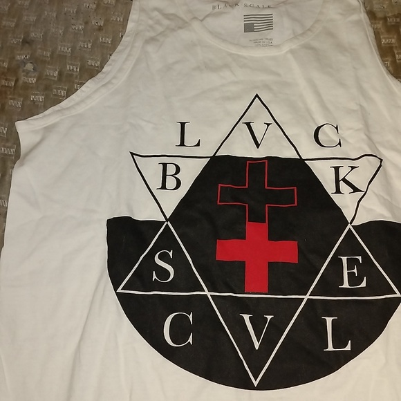 NWOT MD MADE IN USA BLACK SCALE BLVCK SCVLE Double Cross Tank - Picture 1 of 4